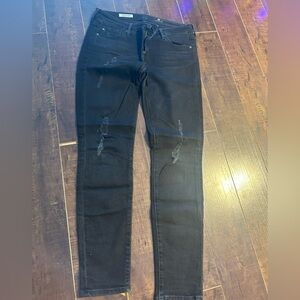 adriano goldschmied black jeans size 27 with some rips